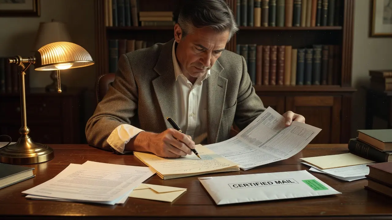A person reviewing a credit report and writing a 609 dispute letter to the credit bureaus