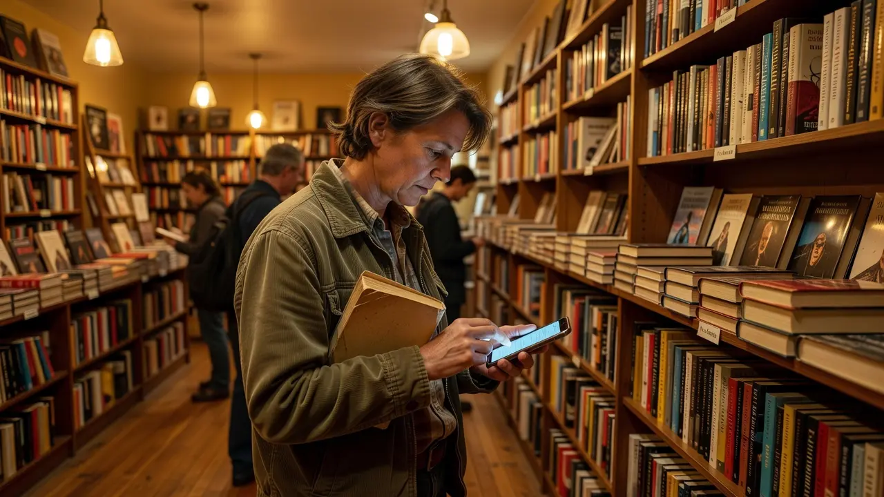 A mystery shopper taking notes on a phone while evaluating a retail store visit