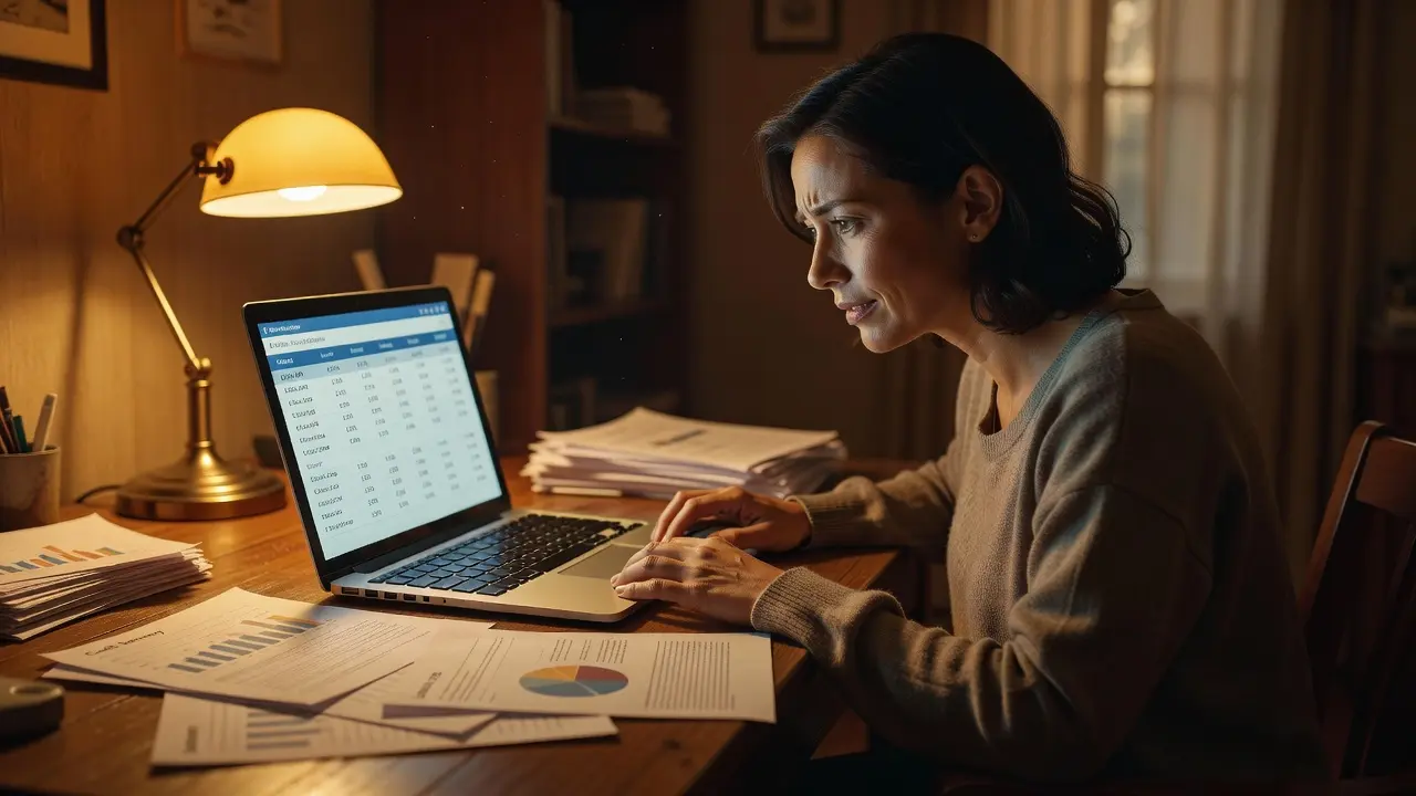 A person reviewing personal loan offers and their credit report at a laptop
