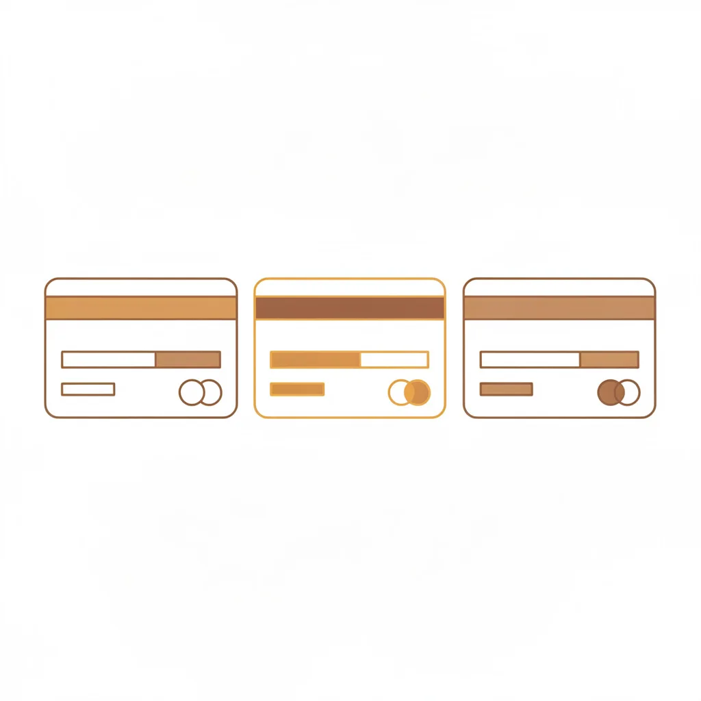 Visual diagram showing credit utilization calculation across multiple credit cards with optimal below 10 percent highlighted