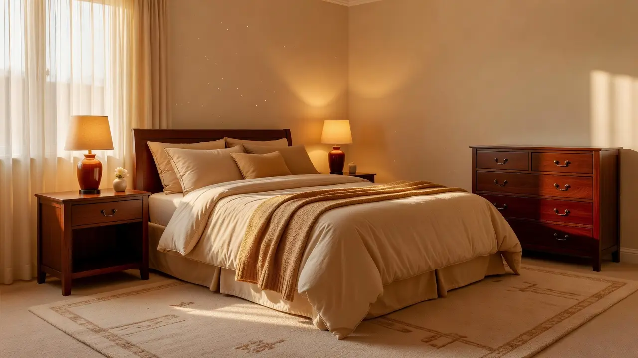 A clean, well-furnished spare bedroom prepared for Airbnb guests