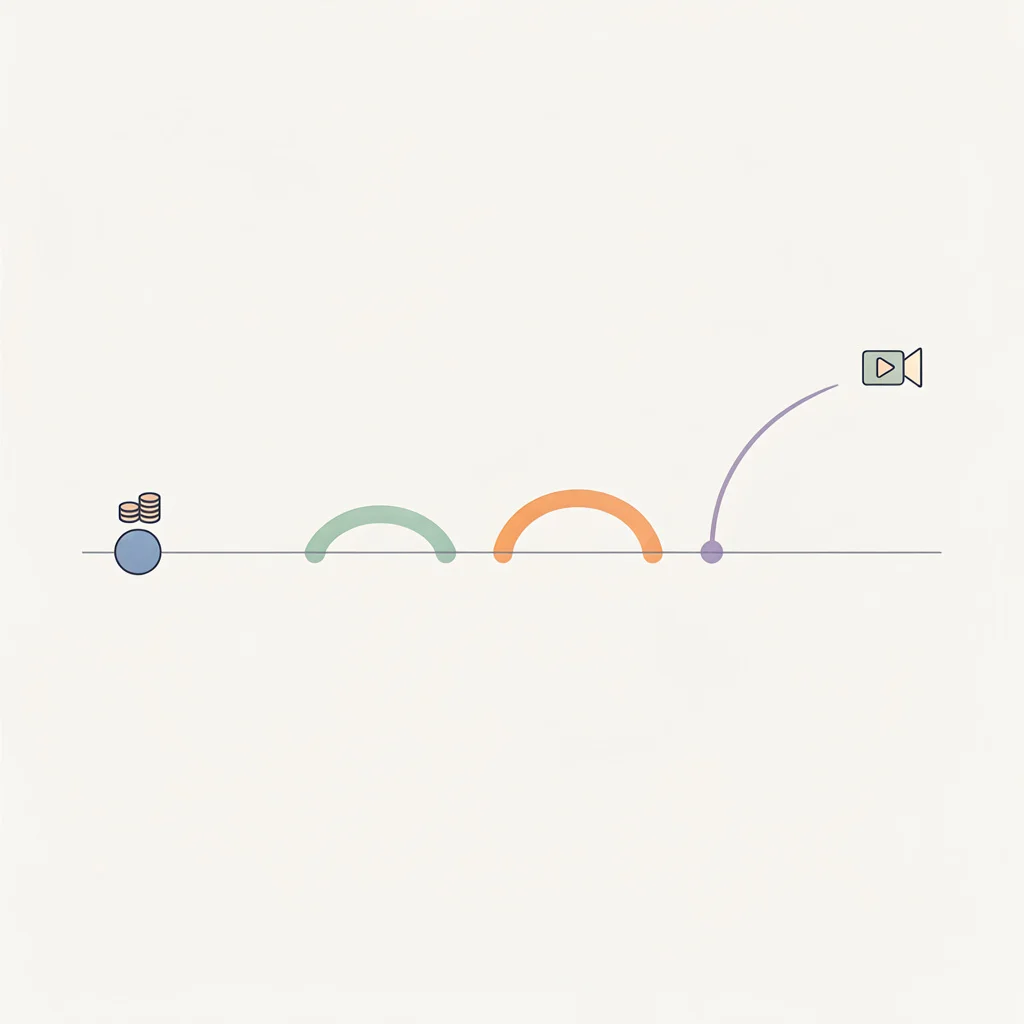 Timeline showing when different passive income streams generate first meaningful income from immediate HYSA to 18 months for content creation